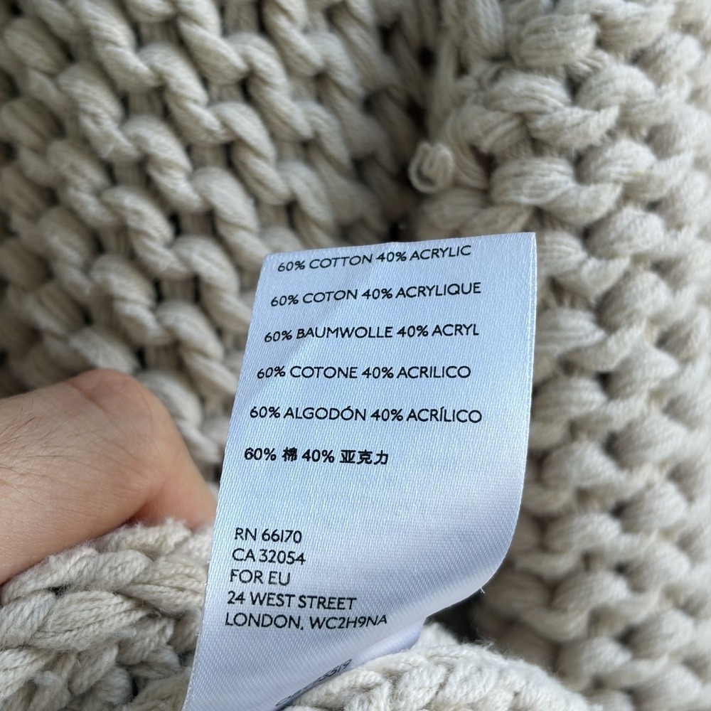 Free People Sweater Women's XS Beige My Only Sunshine Chunky Knit Pullover - Picture 6 of 6